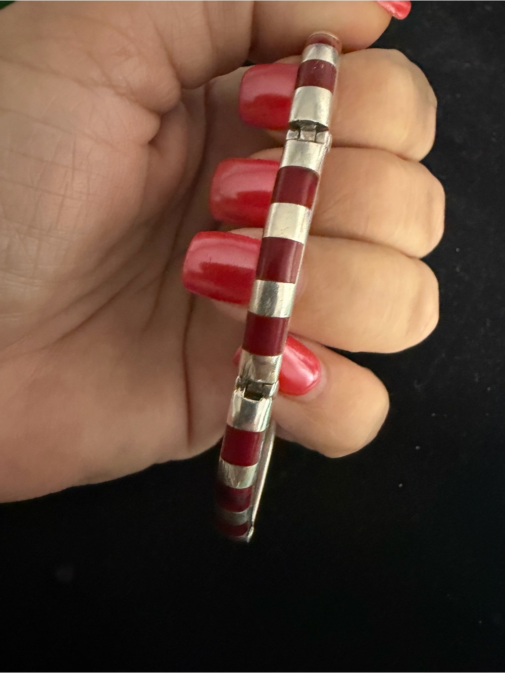 TAXCO Mexico 925 Sterling silver red Jasper link bracelet
